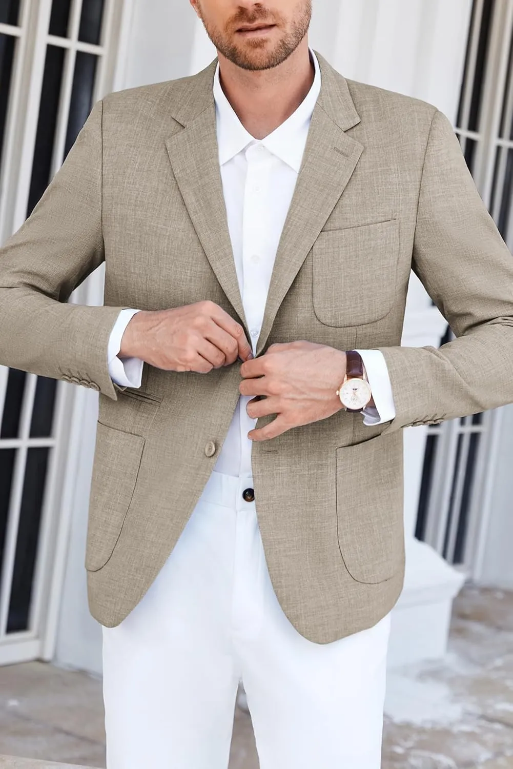 GRACE KARIN Men's Blazer Casual Lightweight Sport Coat Slim Fit Suit Jacket for Men