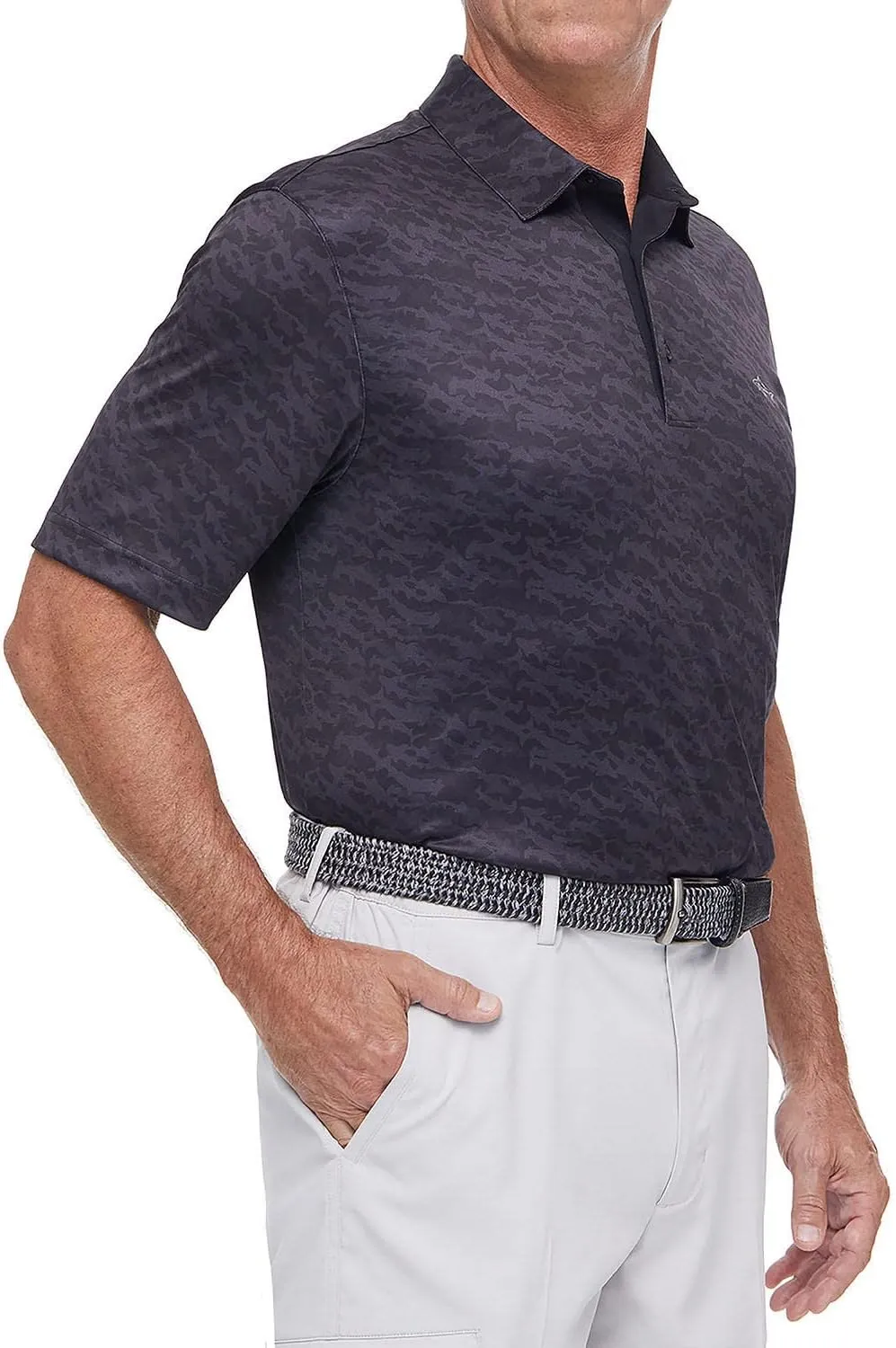 Greg Norman Men's Golf Polo Shirts Short Sleeve Casual Performance Moisture Wicking Dry Fit Golf Shirts for Men