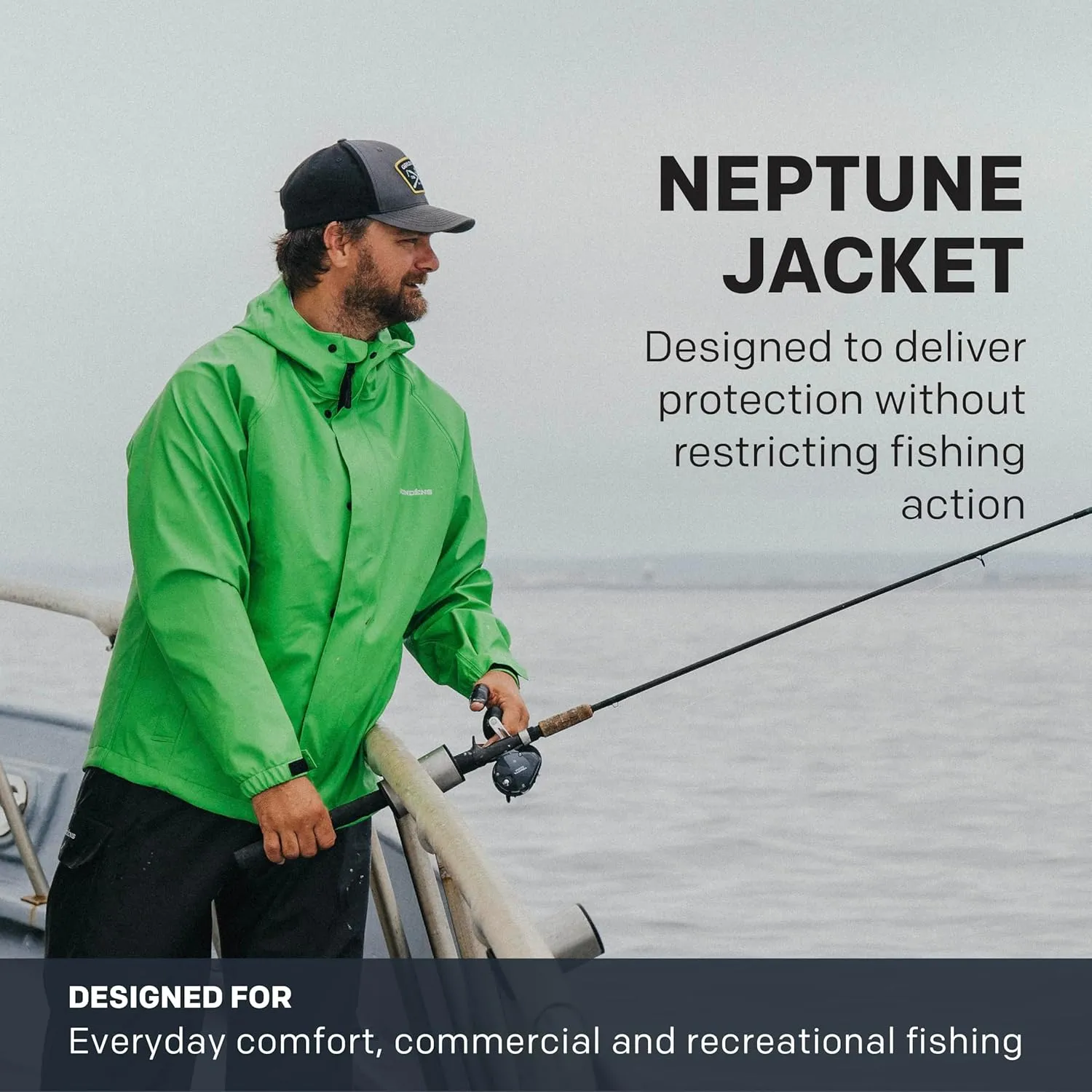Grundens Mens Neptune Commercial Fishing Jacket | Waterproof, Adjustable