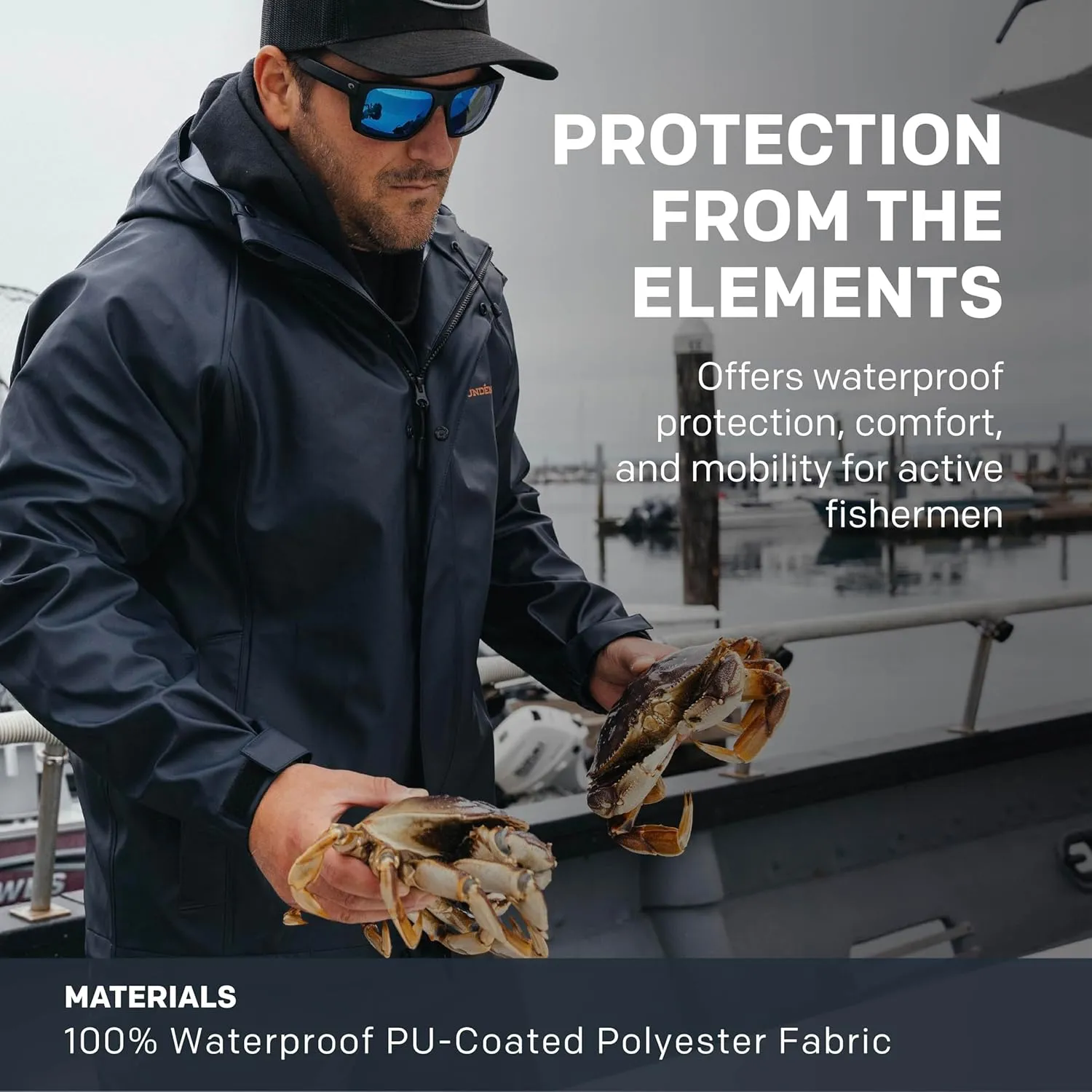 Grundens Mens Neptune Commercial Fishing Jacket | Waterproof, Adjustable