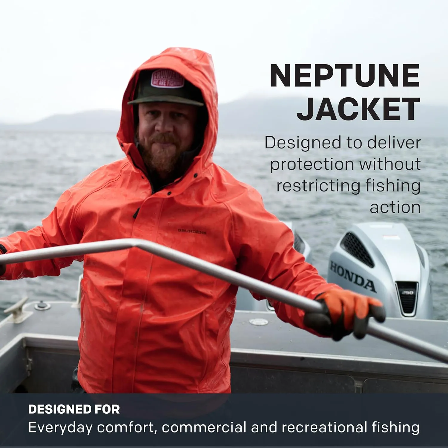 Grundens Mens Neptune Commercial Fishing Jacket | Waterproof, Adjustable