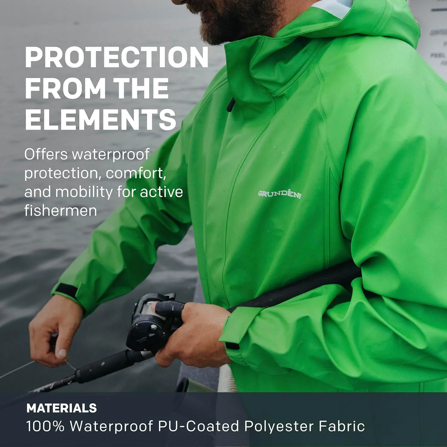 Grundens Mens Neptune Commercial Fishing Jacket | Waterproof, Adjustable