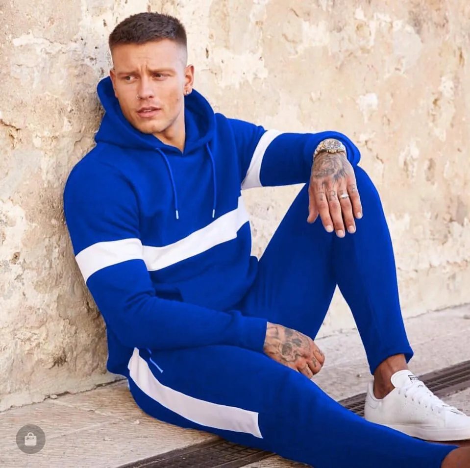 Hanrae Mens Breathable Hoodies  Slim Fit Elastic Waist Sport Suits