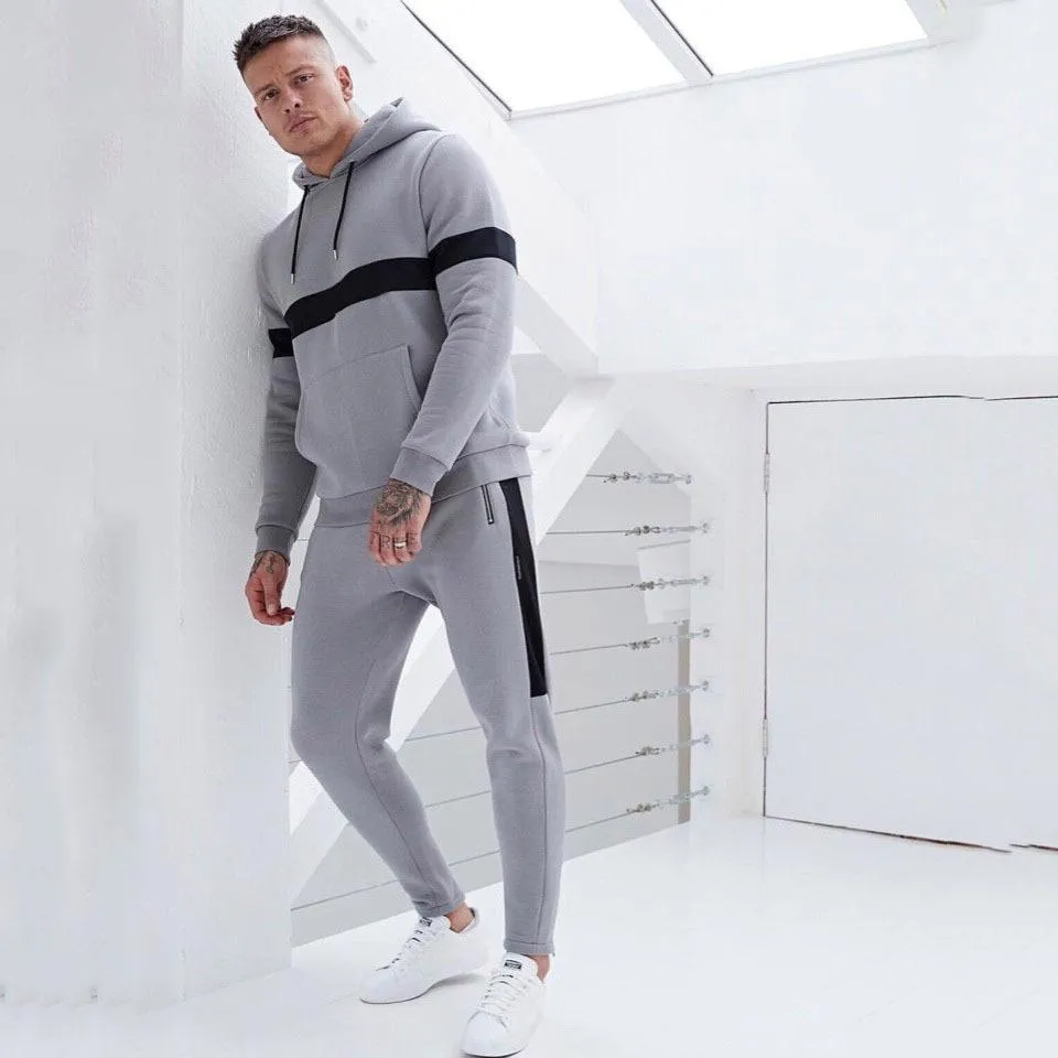 Hanrae Mens Breathable Hoodies  Slim Fit Elastic Waist Sport Suits