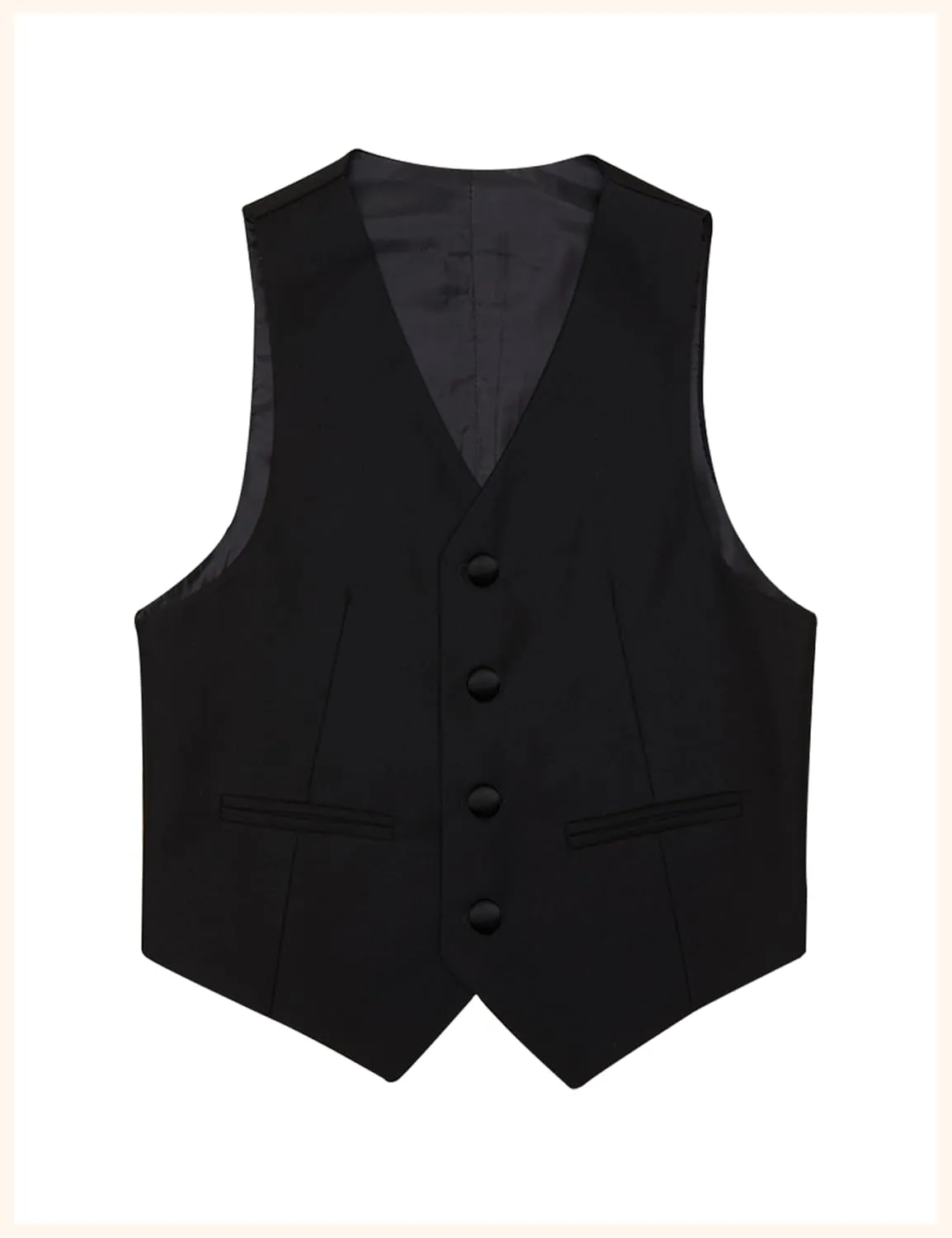 Happy Dolphin Slim Fit Formal Boys Suit Set Jacket Vest Pants for Kids Wedding Ring Bearer Party