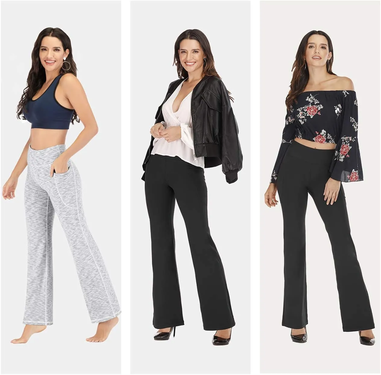 Heathyoga Women's Yoga Pants with Pockets for Women Bootcut Wide Leg Pants for Women High Waisted Workout Pants