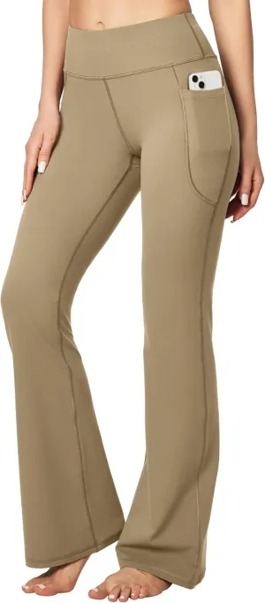 Heathyoga Women's Yoga Pants with Pockets for Women Bootcut Wide Leg Pants for Women High Waisted Workout Pants