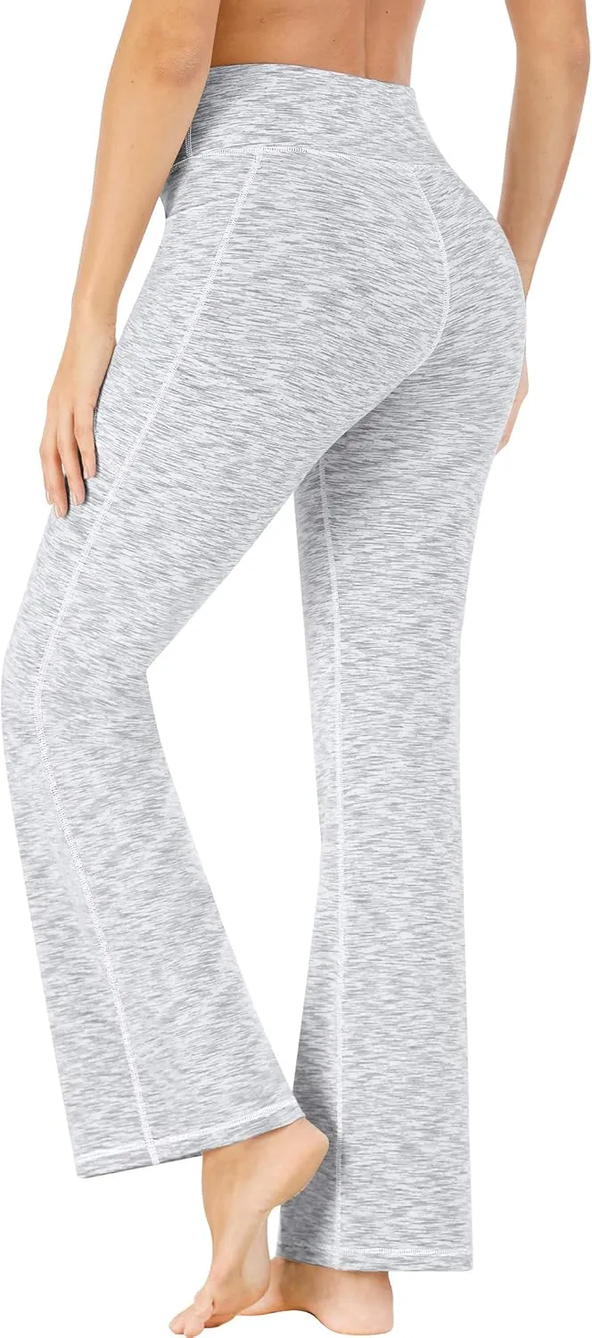 Heathyoga Women's Yoga Pants with Pockets for Women Bootcut Wide Leg Pants for Women High Waisted Workout Pants