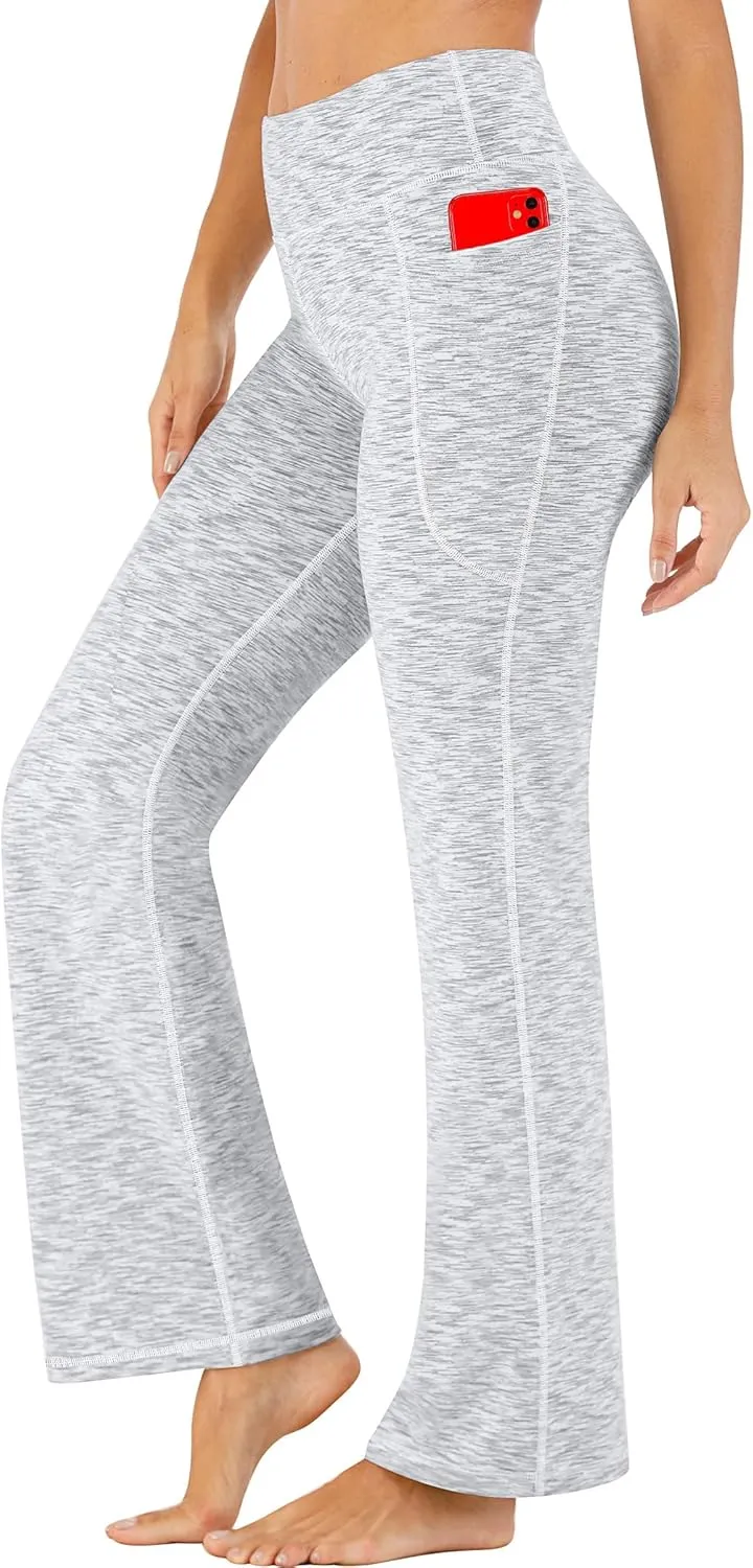 Heathyoga Women's Yoga Pants with Pockets for Women Bootcut Wide Leg Pants for Women High Waisted Workout Pants