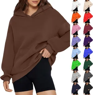 Hoodies for Women Fleece Long Sleeve Hoodies Pullover Loose Fit Oversized Sweatshirts with Pocket Fall Fashion Outfits