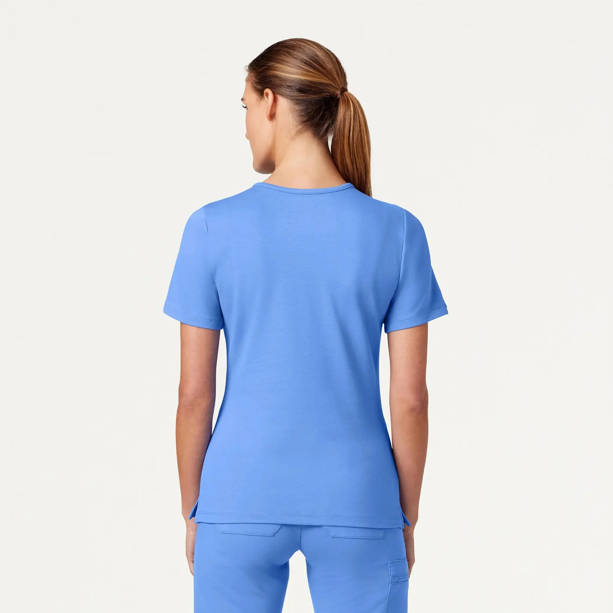 Jaanuu Women's Cesi Slim ULTRAsoft Scrub Top - Ceil Blue