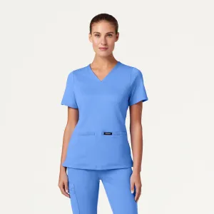 Jaanuu Women's Cesi Slim ULTRAsoft Scrub Top - Ceil Blue
