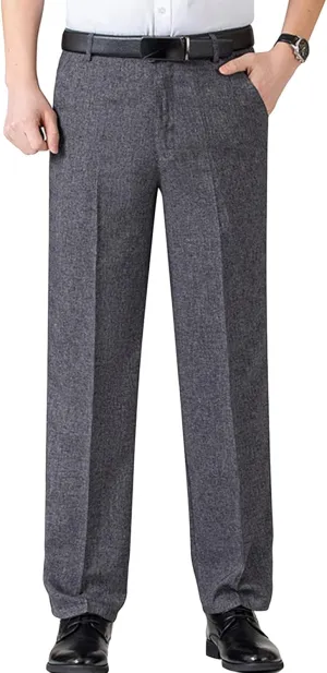 JEShifangjiusu Men's Chino Flat Front Slim Fit Pant Casual Cotton Stretch Suit Pants Lightweight Skinny Fit Dress Pant (33,Dark Grey), Dark Grey, 33