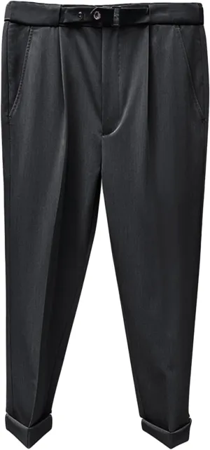 JEShifangjiusu Men's Slim Fit Dress Pant Stretch Flat Front Traveler Long Pant Fashion Casual Business Chino Pants (36,Black), Black, 36