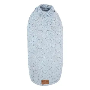 Kazoo Heart Knit Dog Jumper Blue 53cm