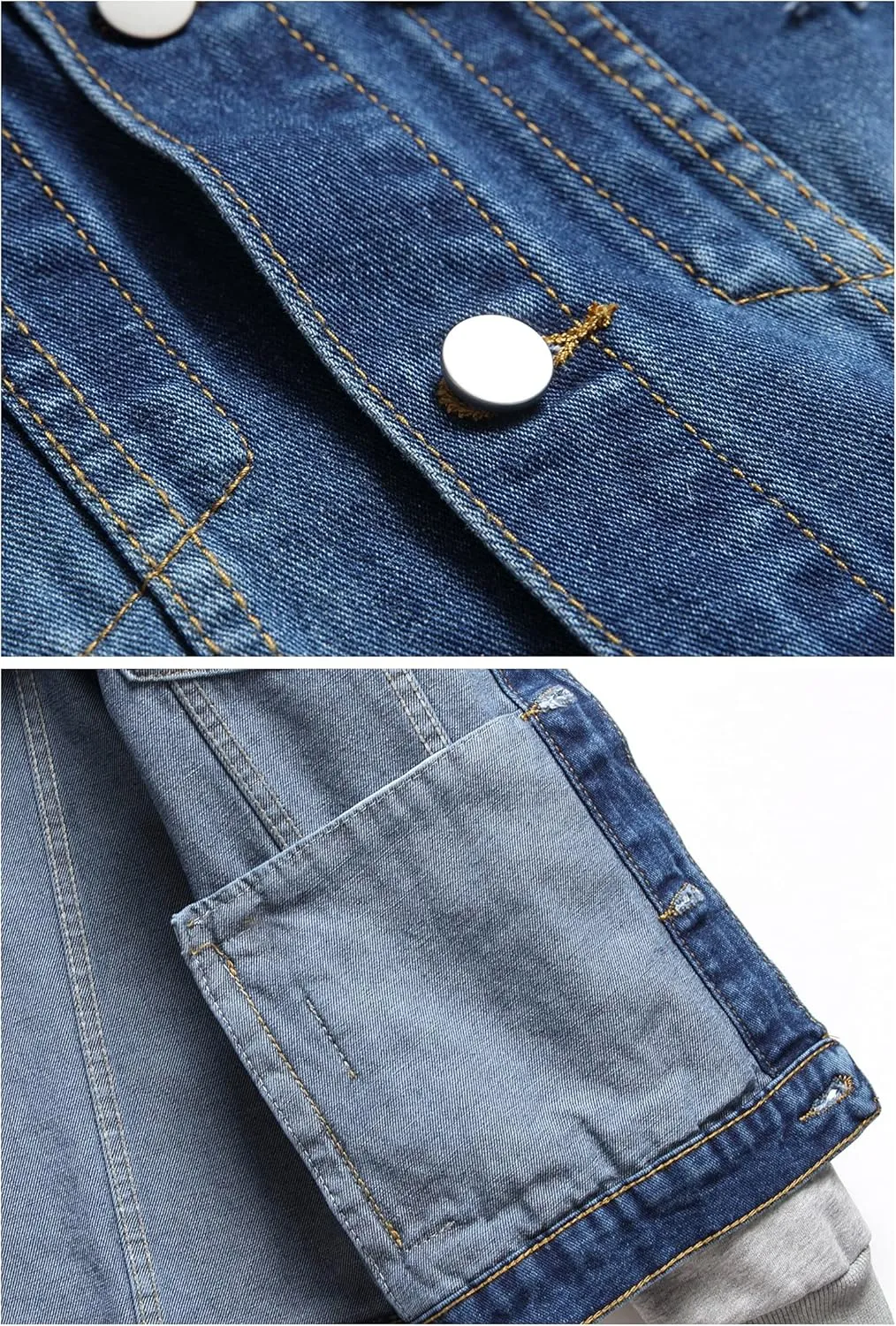 LZLER Hoodie Jean Jacket for Men,Casual Slim Fit Men's Denim Jacket with Hood