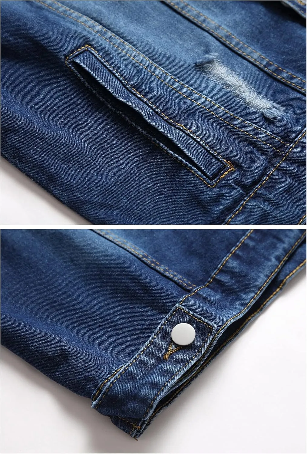 LZLER Hoodie Jean Jacket for Men,Casual Slim Fit Men's Denim Jacket with Hood