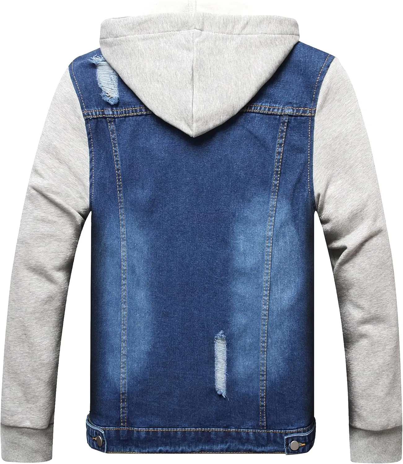 LZLER Hoodie Jean Jacket for Men,Casual Slim Fit Men's Denim Jacket with Hood