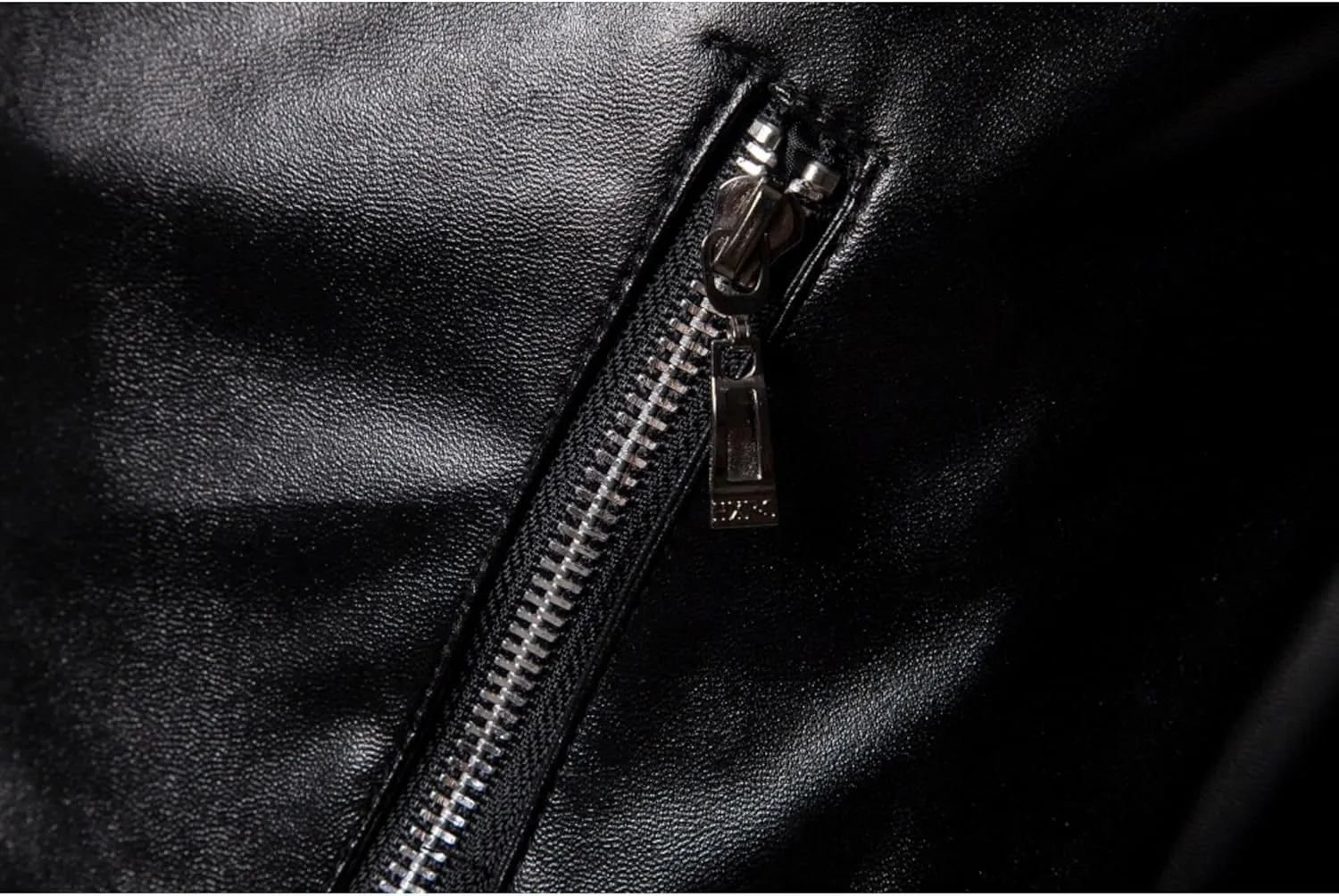 Maiyifu-GJ Men Faux Leather Motorcycle Jacket Asymmetric Zipper Slim Outwear Overcoat Retro Notched Lapel Pu Biker Coat (BlackA1,Large)