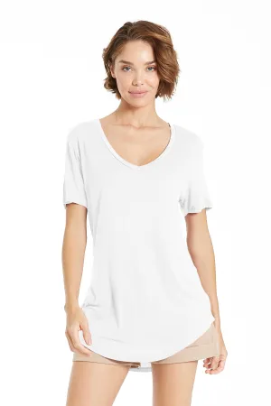 MEGAN BACK SEAM TOP WHITE