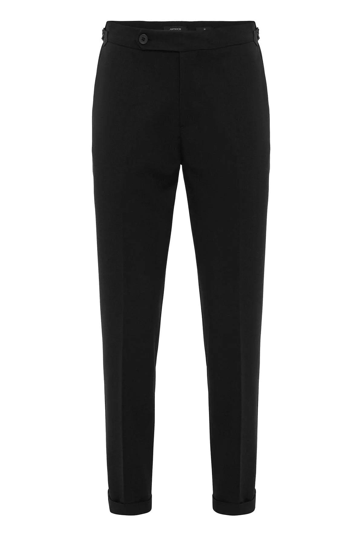 Men's Black High-Waist Regular Fit Pants - Wessi