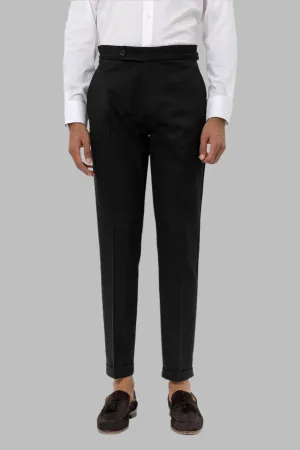 Men's Black High-Waist Regular Fit Pants - Wessi