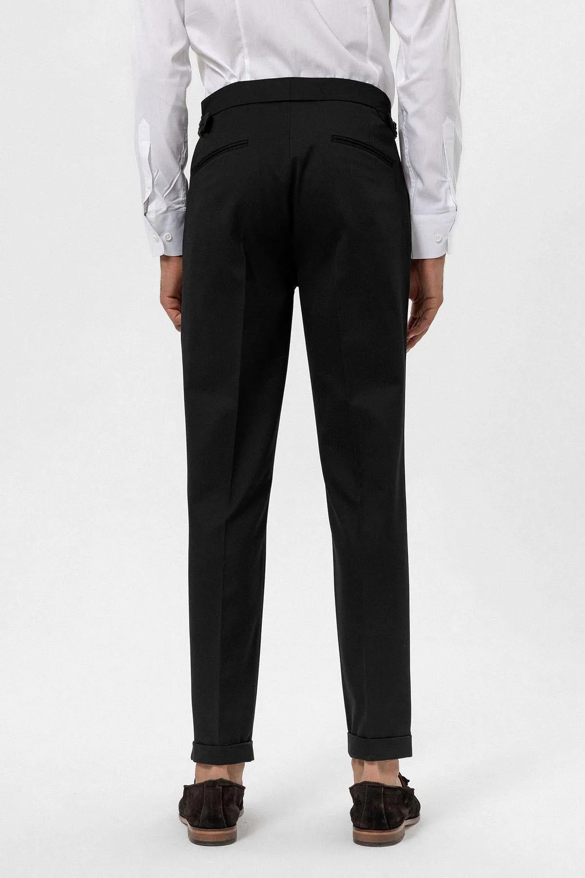 Men's Black High-Waist Regular Fit Pants - Wessi