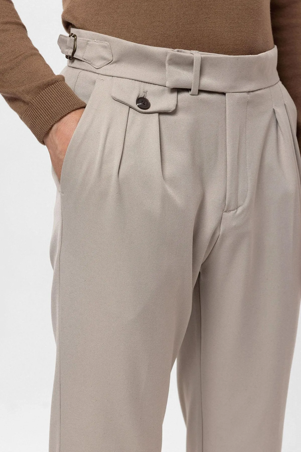 Men's Mink High Waist Pleated  Trousers - Wessi