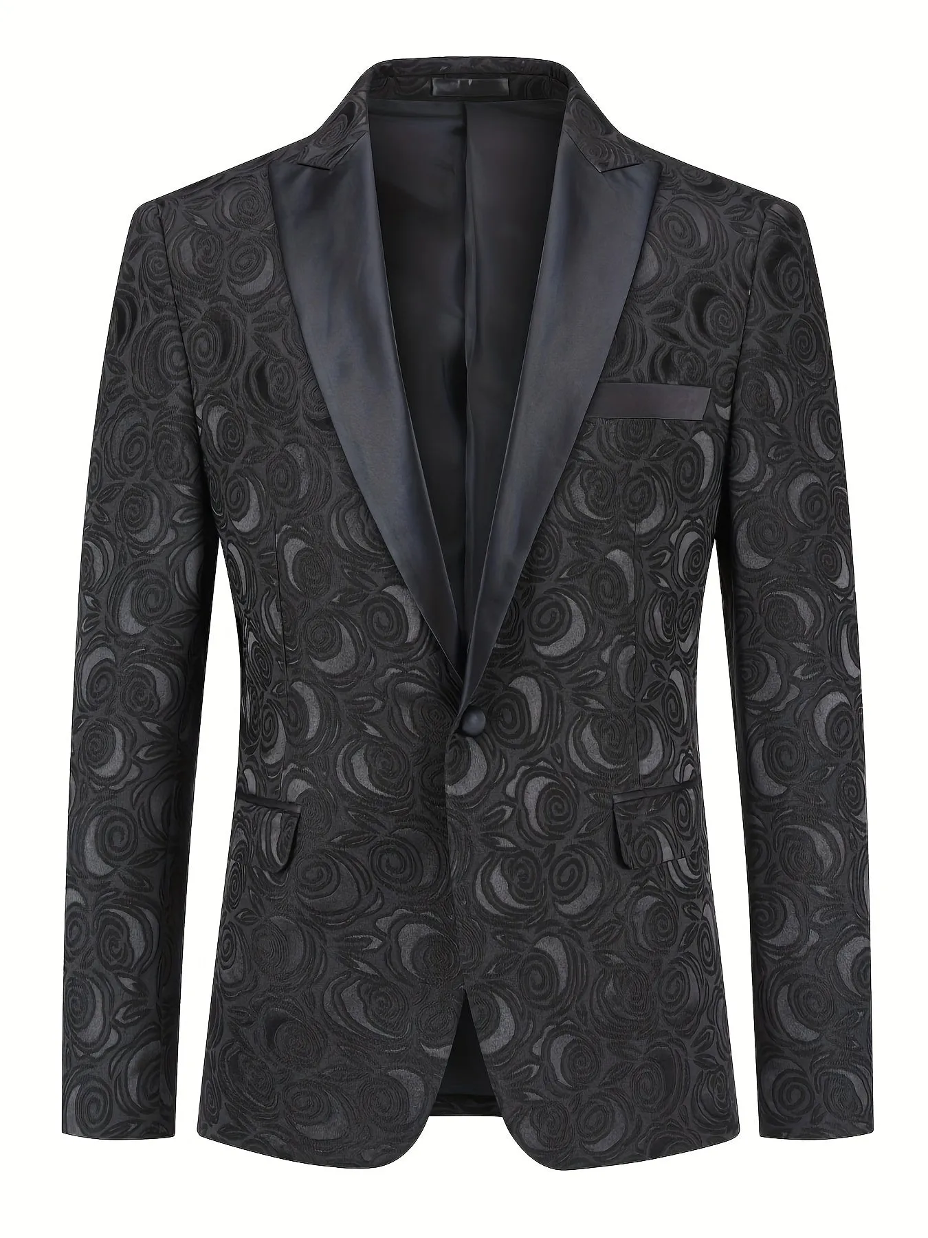 Men's Red Semi-formal One Button Suit Jacket