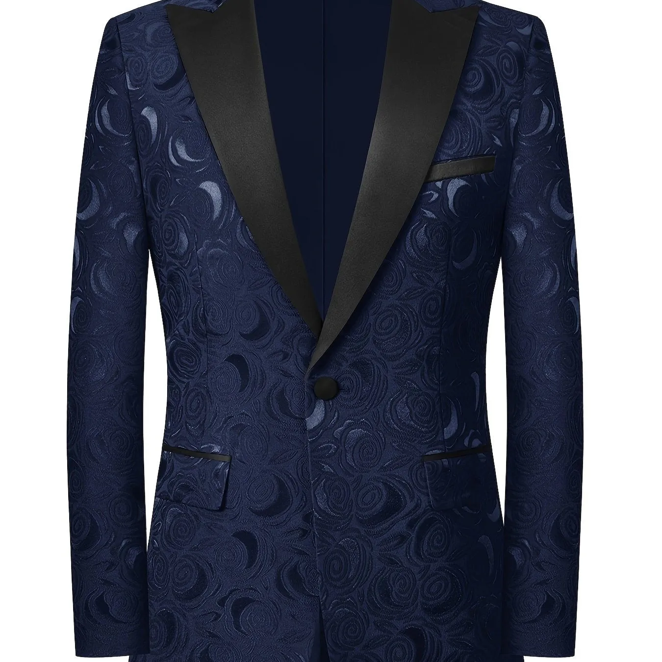 Men's Red Semi-formal One Button Suit Jacket