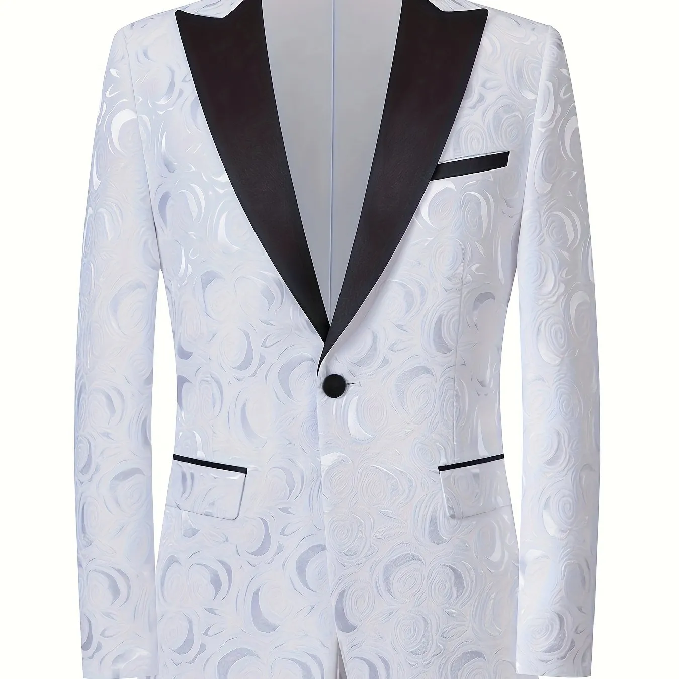 Men's Red Semi-formal One Button Suit Jacket