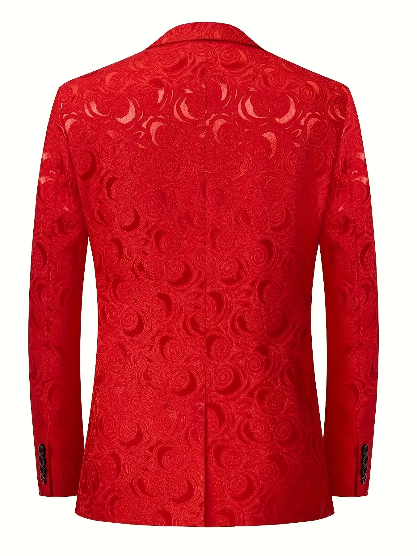 Men's Red Semi-formal One Button Suit Jacket