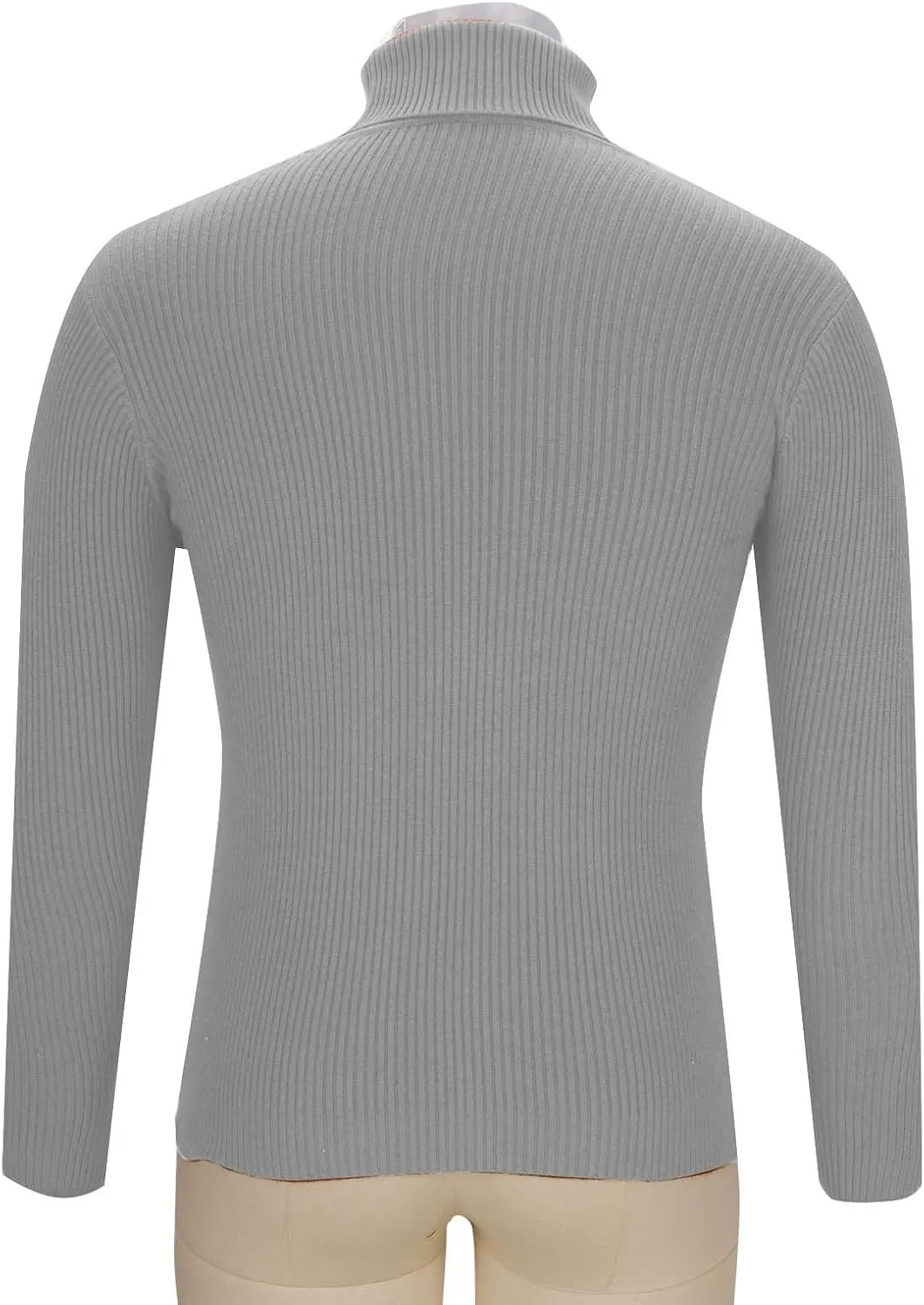 Men's Ribbed Turtleneck Winter Long Sleeve Sweaters Basic Lightweight Undershirts Casual Thermal Pullover Sweaters