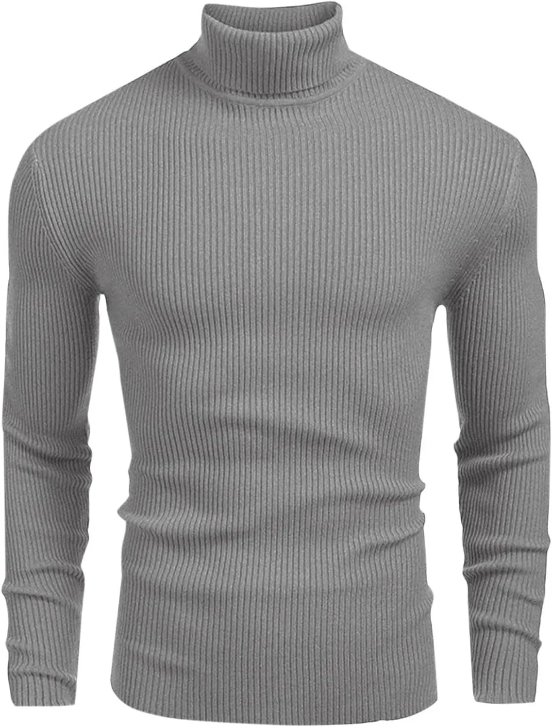 Men's Ribbed Turtleneck Winter Long Sleeve Sweaters Basic Lightweight Undershirts Casual Thermal Pullover Sweaters