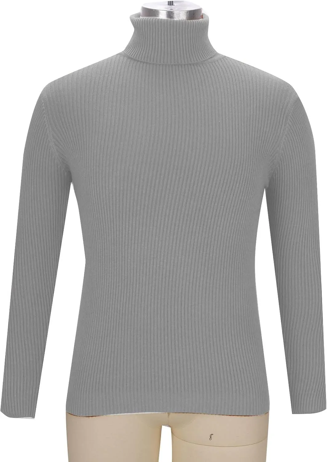 Men's Ribbed Turtleneck Winter Long Sleeve Sweaters Basic Lightweight Undershirts Casual Thermal Pullover Sweaters