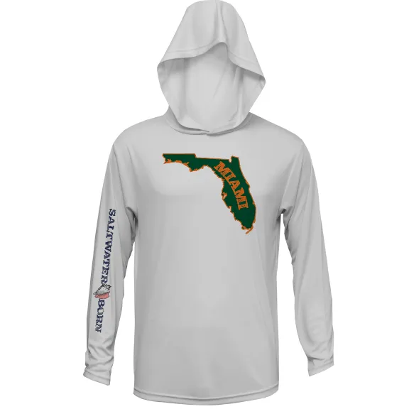 Miami Orange and Green Long Sleeve UPF 50  Dry-Fit Hoodie