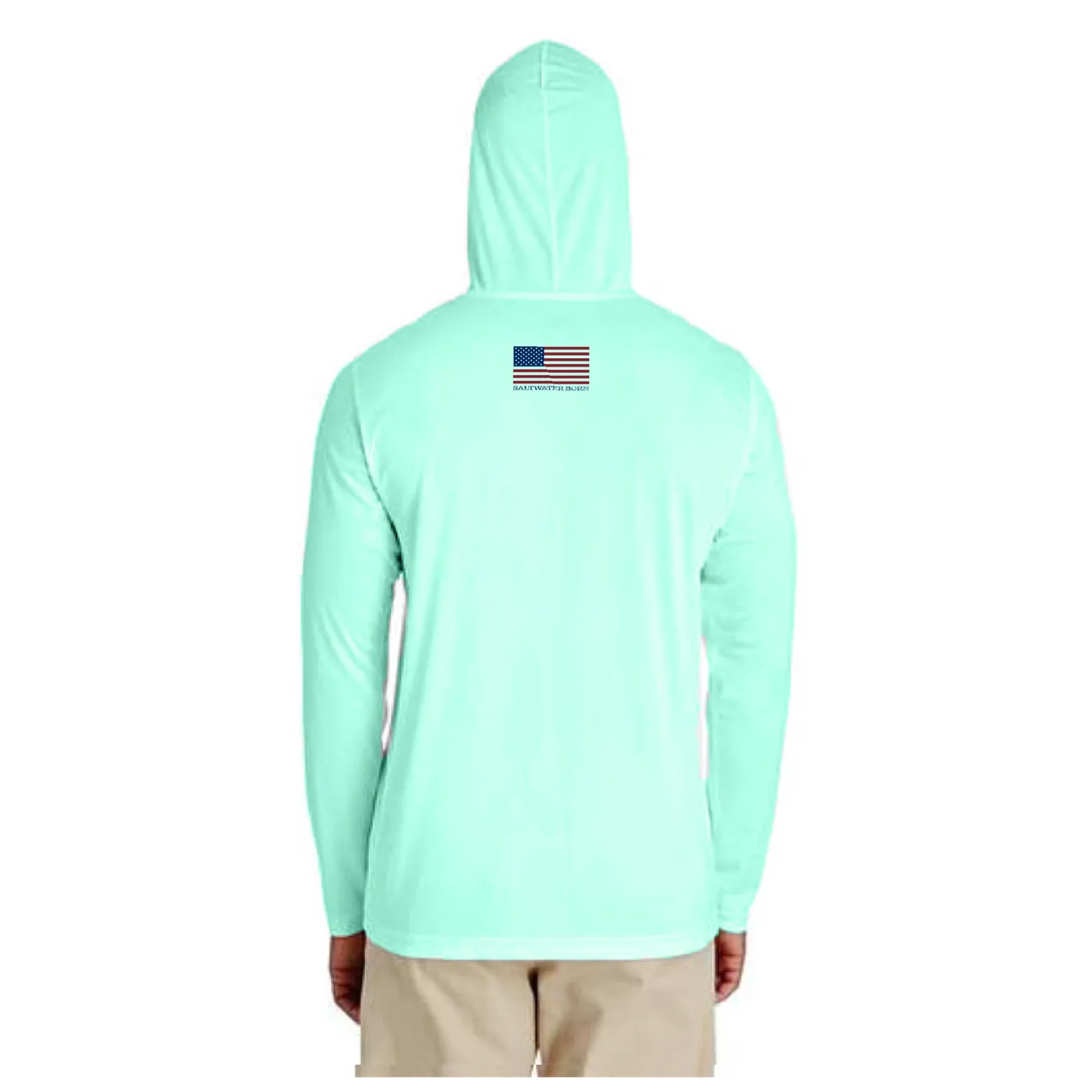 Miami Orange and Green Long Sleeve UPF 50  Dry-Fit Hoodie