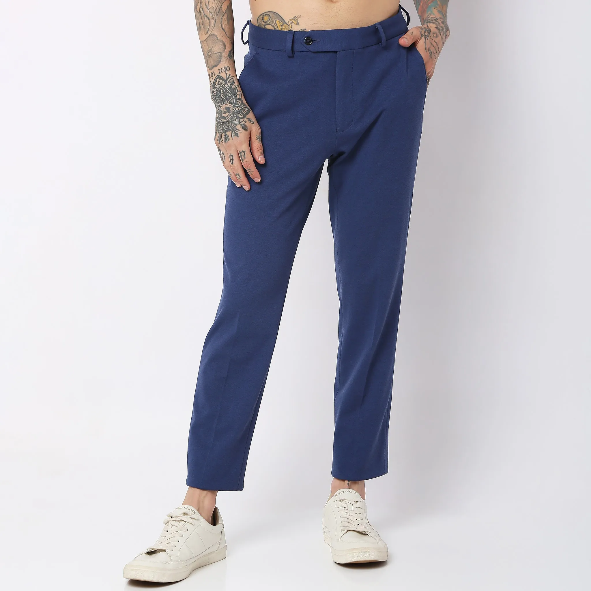 Mid Rise Knit Formal Trouser