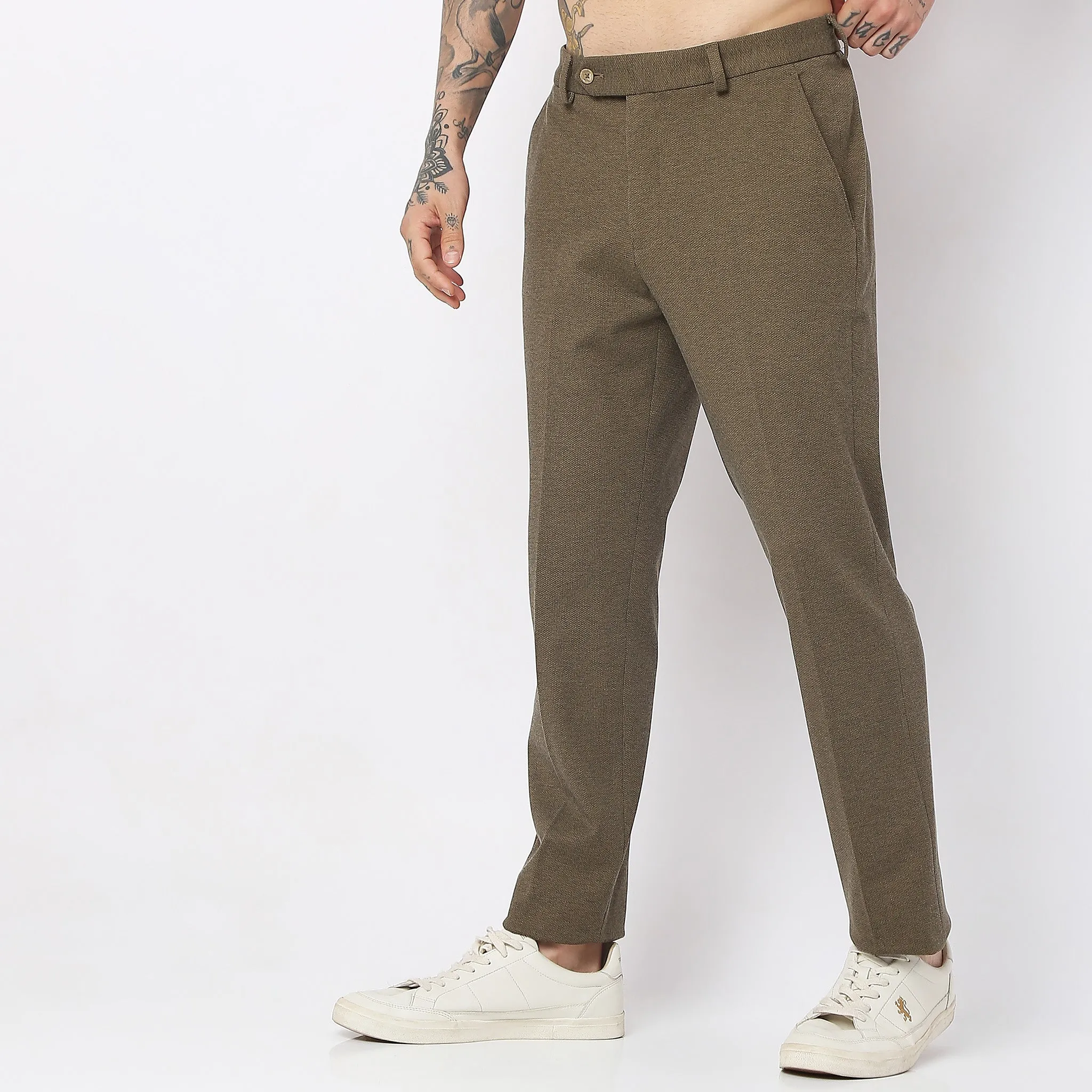 Mid Rise Knit Formal Trouser