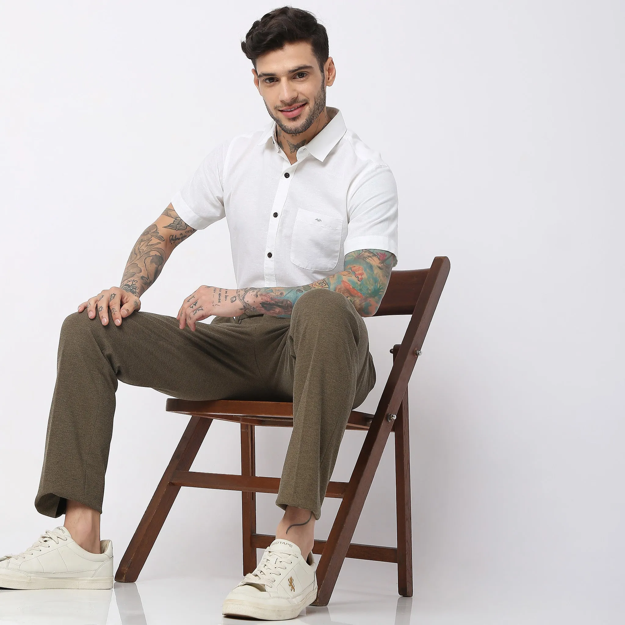 Mid Rise Knit Formal Trouser