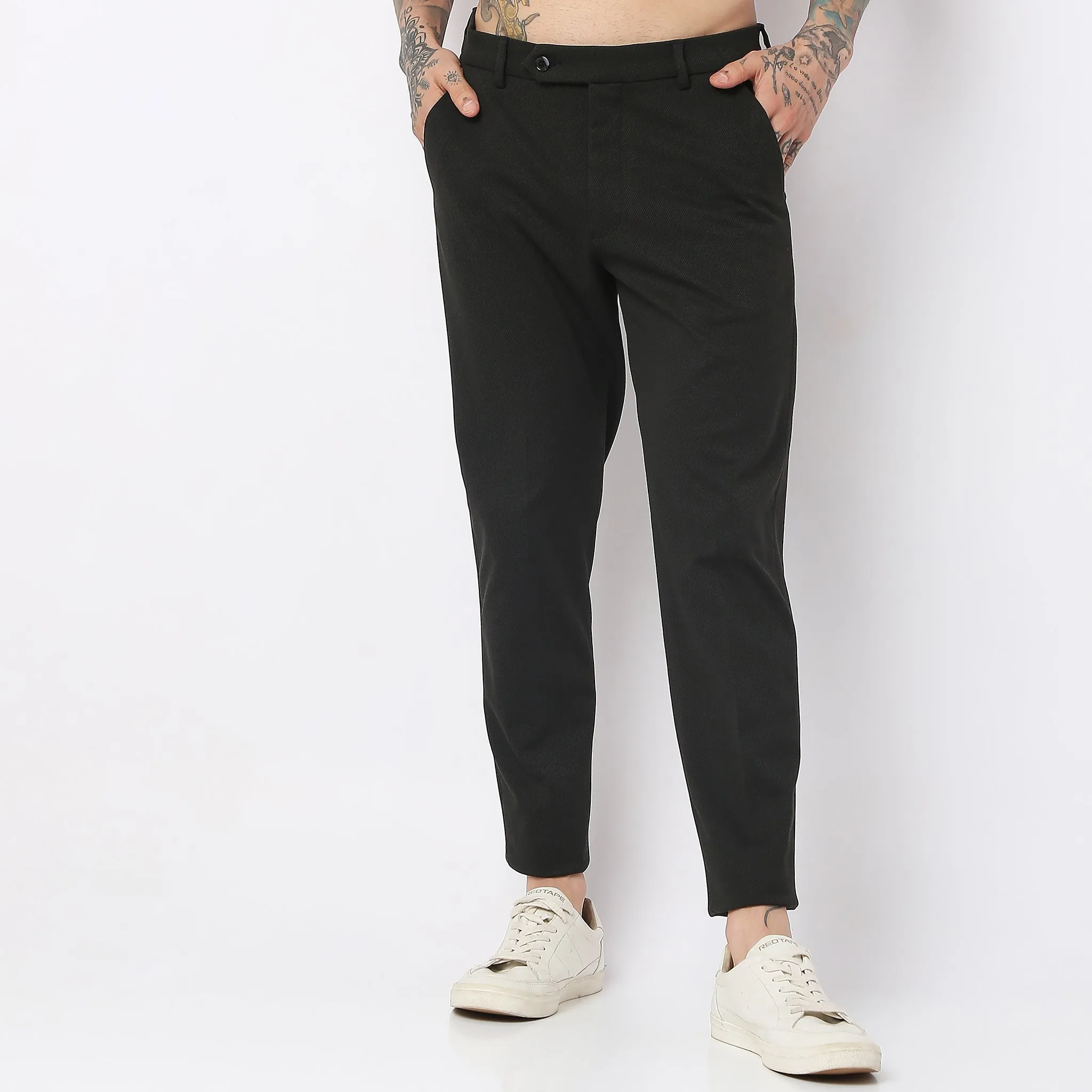 Mid Rise Knit Formal Trouser