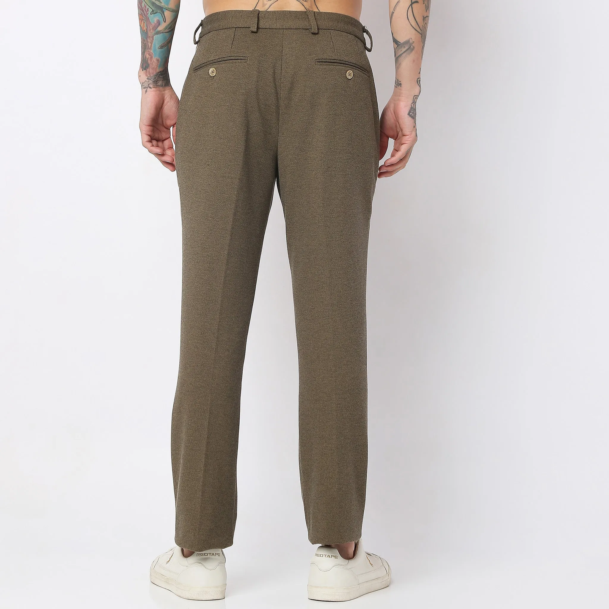 Mid Rise Knit Formal Trouser