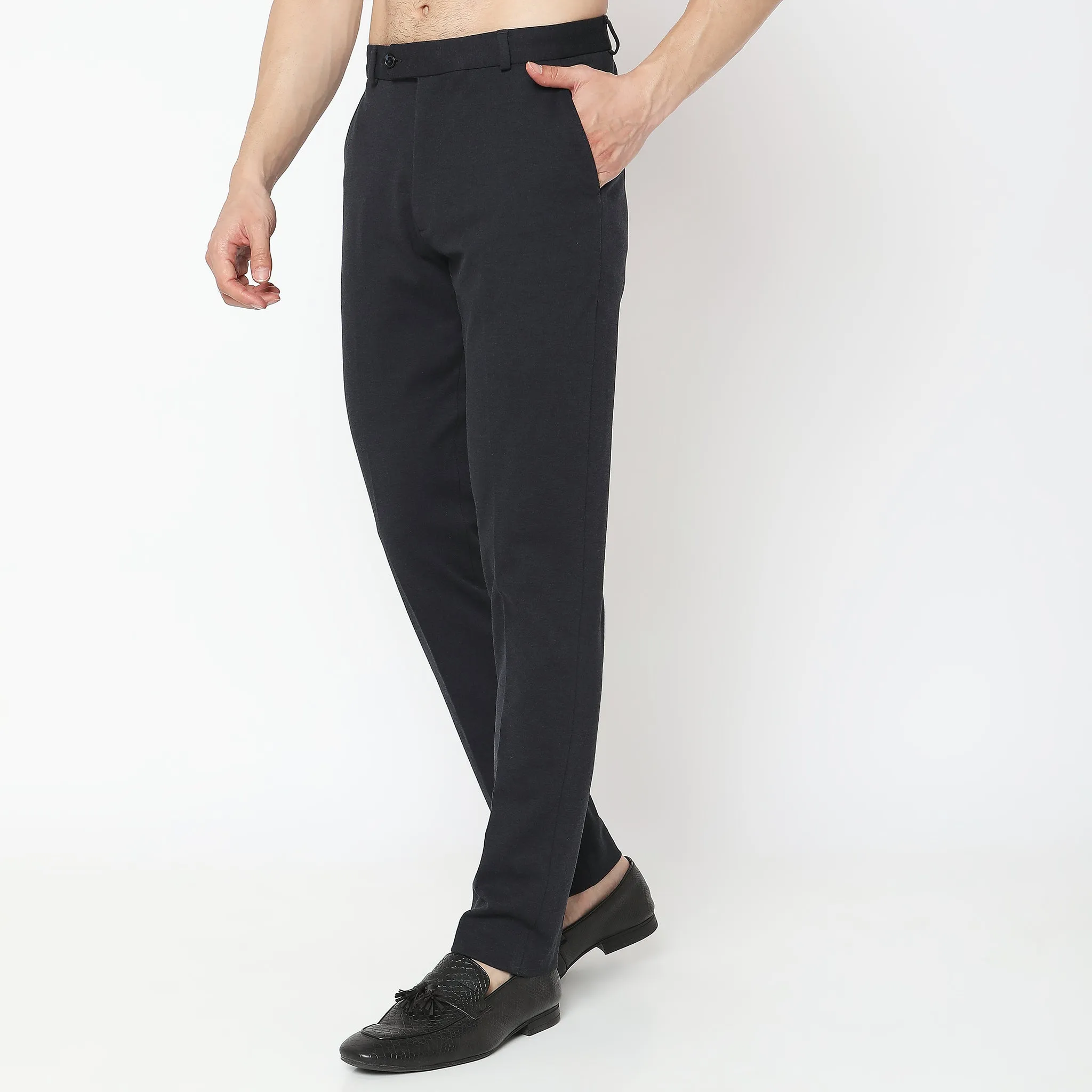 Mid Rise Knit Formal Trouser