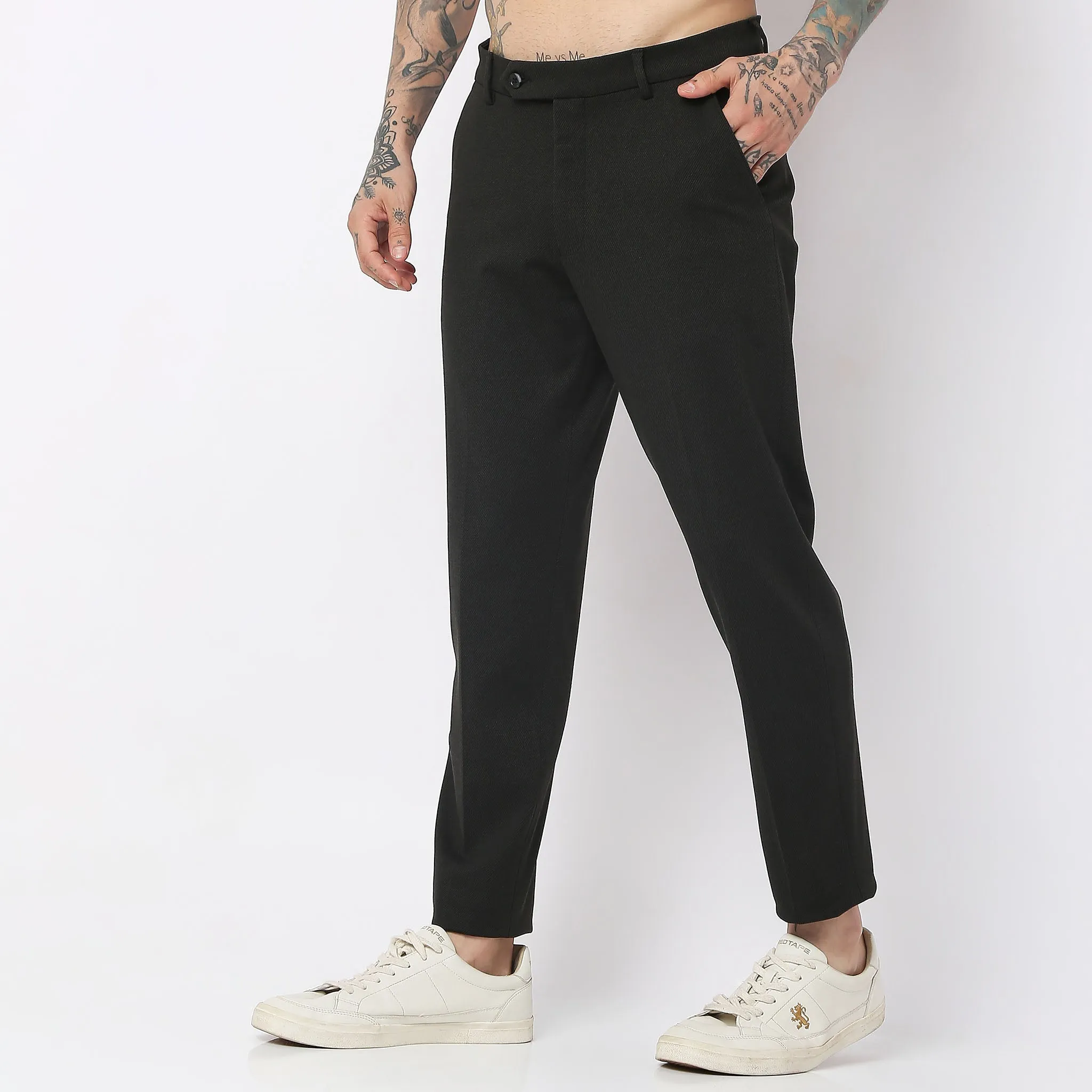 Mid Rise Knit Formal Trouser