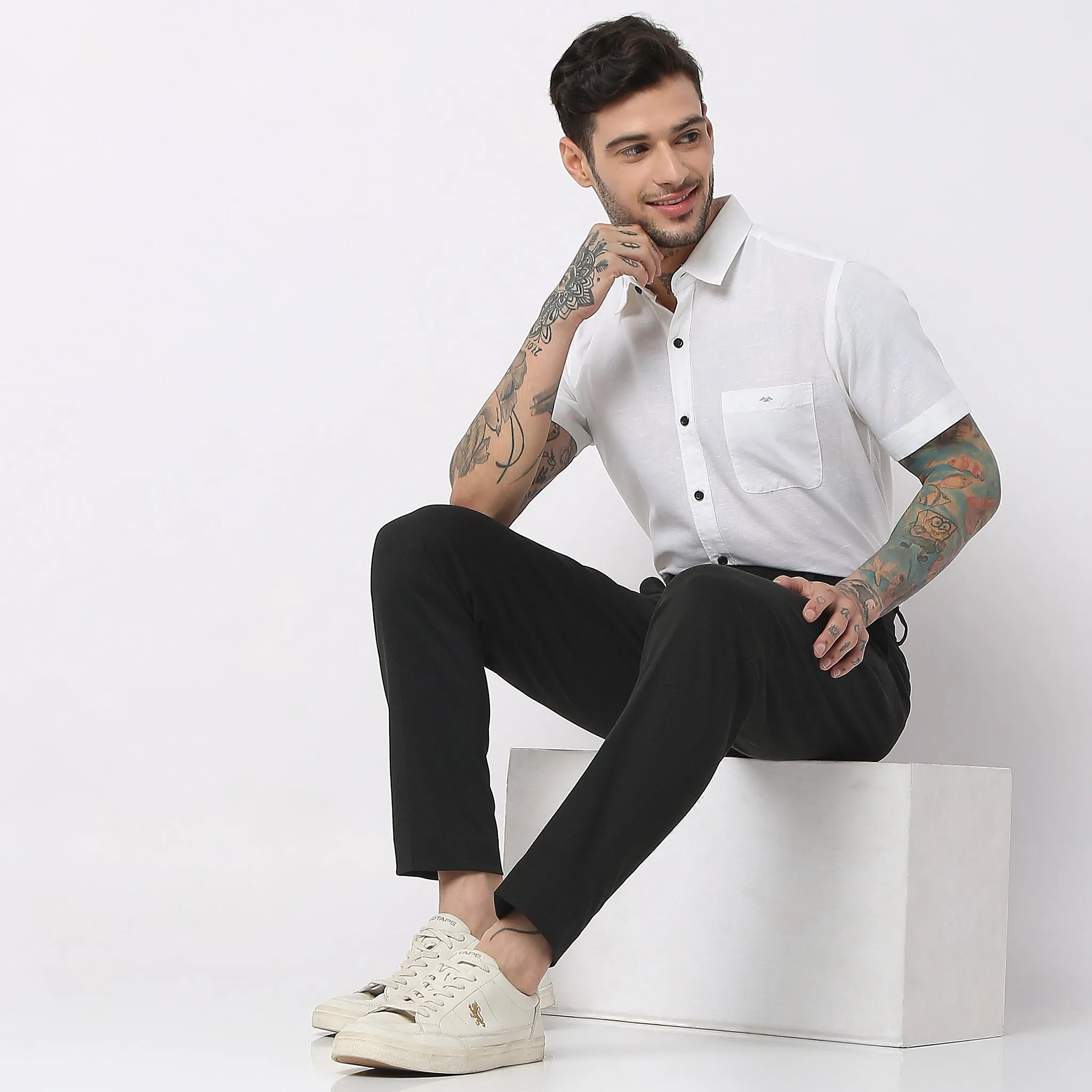 Mid Rise Knit Formal Trouser