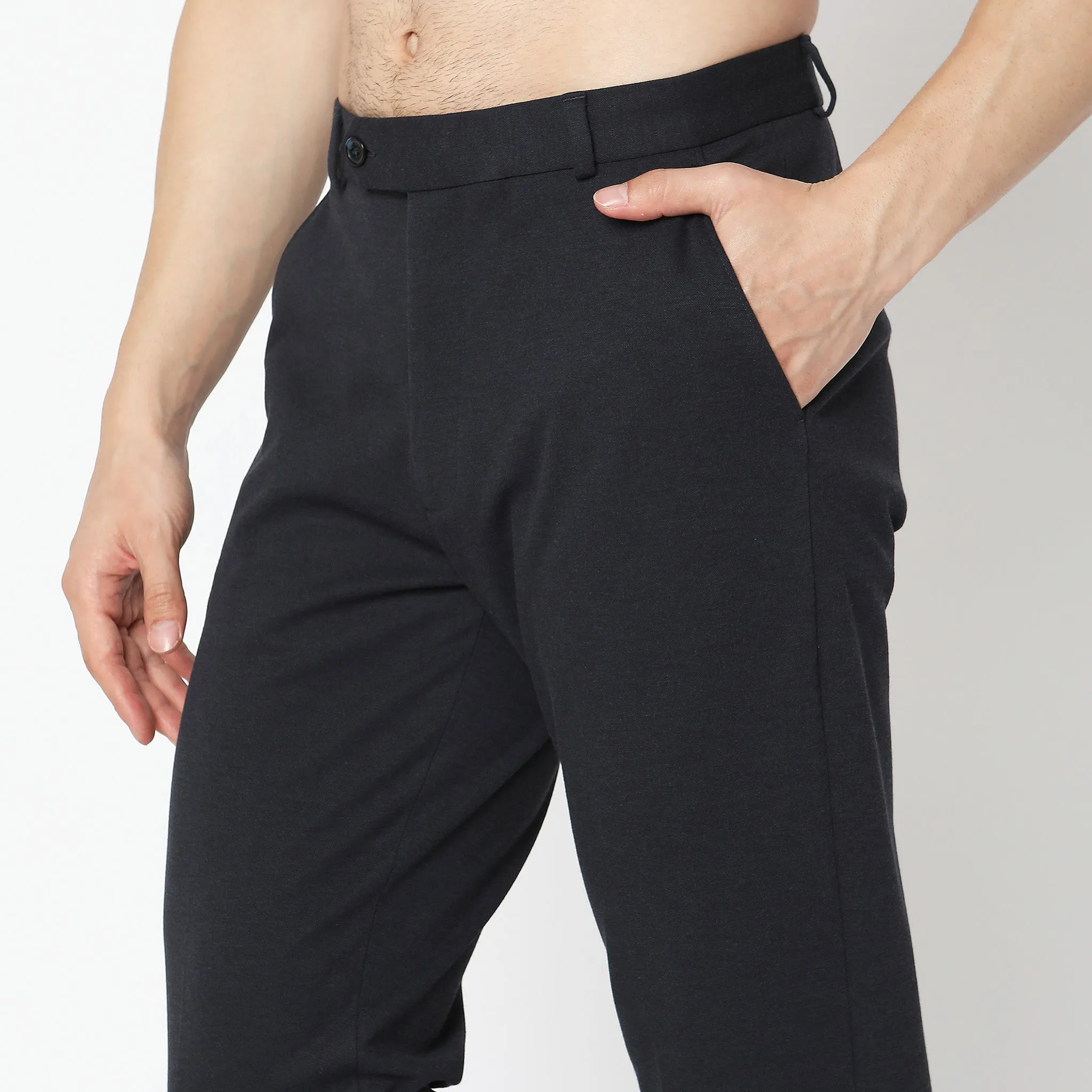 Mid Rise Knit Formal Trouser