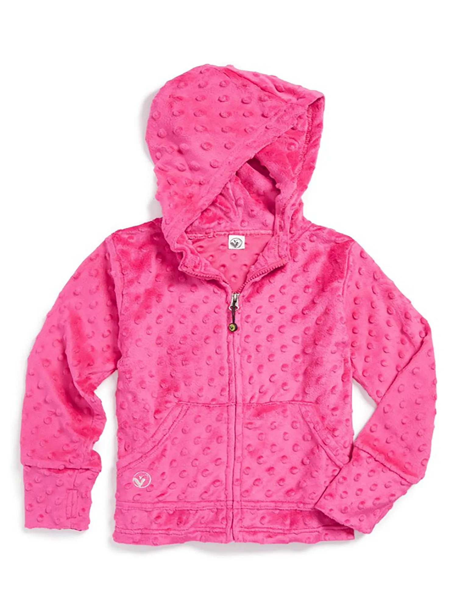Minky Bubble Zip Hoodie - Fuchsia