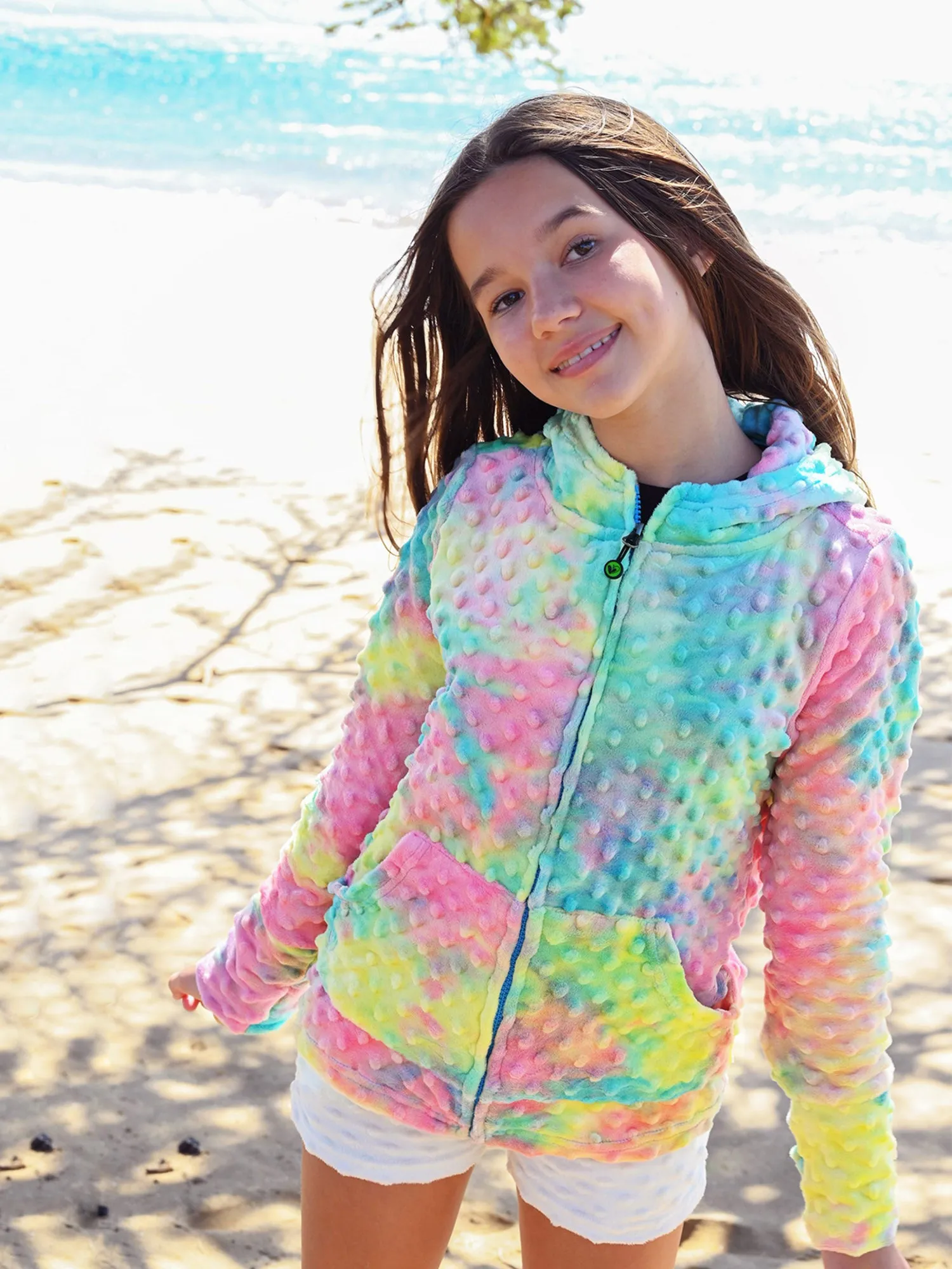 Minky Bubble Zip Hoodie - Tie Dye