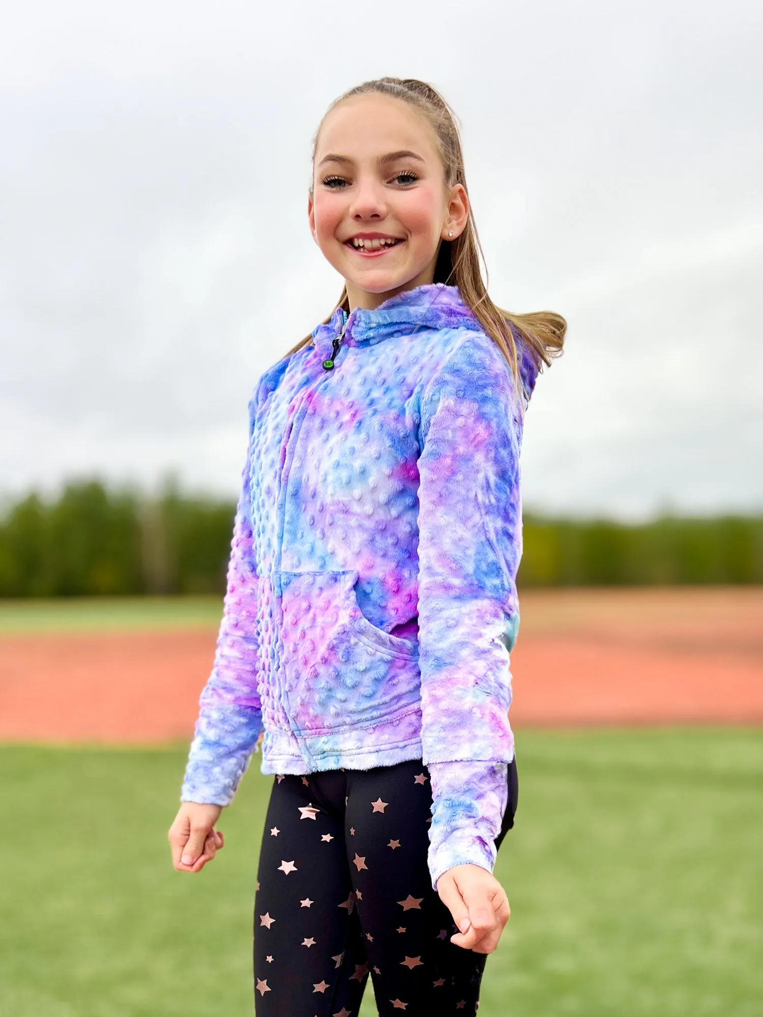 Minky Bubble Zip Hoodie - Tie Dye