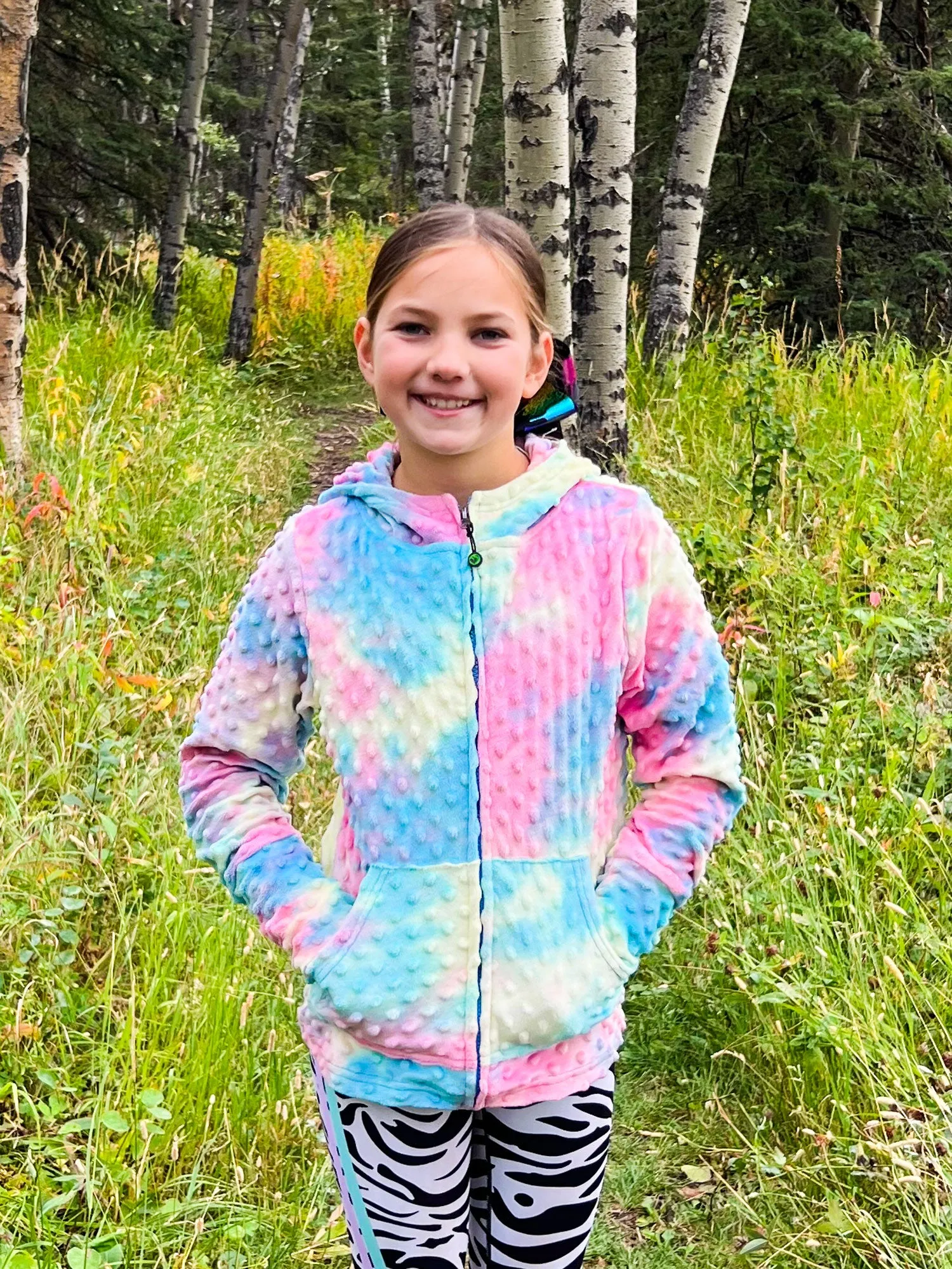 Minky Bubble Zip Hoodie - Tie Dye